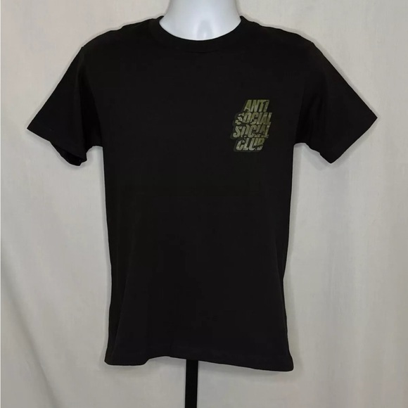 Small - Authentic Anti Social Social Club “Blocked Camo”  Tee Black NWT - Picture 2 of 2